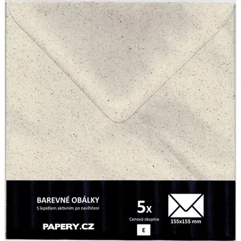 Obálka HYBLER S.R.O. barevná obálka 155X155 mm RECYKLOVANÁ TRÁVA, 5 kusů, 90 gm2, olizová
