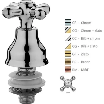 Vodovodní baterie Paffoni VIOLA ventil bidetový 1/2" Barva: Barva (bílý lesk nebo černá) + chrom VLV150CC