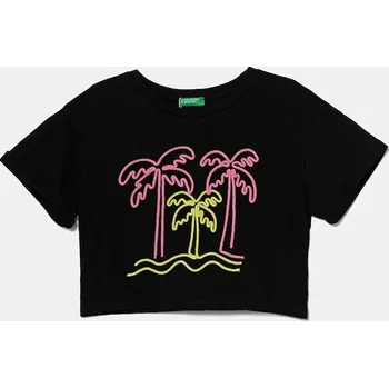 Chlapecké tričko Dětské bavlněné tričko United Colors of Benetton černá barva, 3SDLC10OX 3SDLC10OX.G.Seasonal 99X, vel. 130