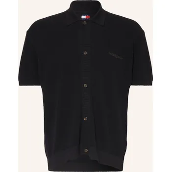 Pánská košile Tommy Jeans Pánská Úpletová Košile Comfort Fit, černá, 44