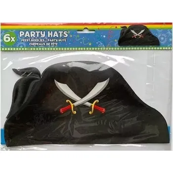 Party dekorace Vyrobeno v Nizozemí Party čepičky 6 ks Pirát