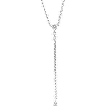 Módní doplněk JSB bijoux s.r.o. Stříbrný náhrdelník tři Kubické zirkony postupně se zmenšující Crystal (Stříbro 925/1000)