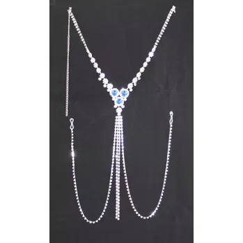 Erotická ozdoba Body podprsenka - náhrdelník BLUE