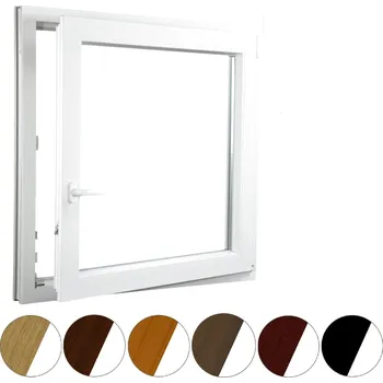 Okno ALUPLAST Plastové okno jednokřídlo dekor/bílé 55x55 Otvírání: Pravé, Zasklení: Dvojsklo Ug= 1,1