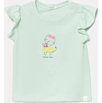 Chlapecké tričko Dětské bavlněné tričko United Colors of Benetton zelená barva, 3096A106F 3096A106F.W.Seasonal 07X, vel. 82