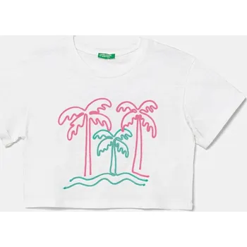 Chlapecké tričko Dětské bavlněné tričko United Colors of Benetton 3SDLC10OX.G.Seasonal bílá 00X, vel. 130