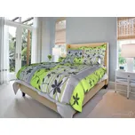 Krepové povlečení Liana zelená Velikost: POVLEČENÍ 70x90 + 140x200cm