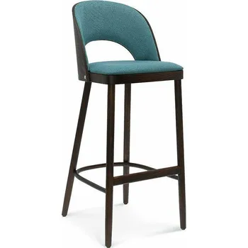 Barová židle Dřevěná čalouněná barová židle s opěrkou Amada FAMEG na míru do kuchyně a k ostrůvku 78 cm