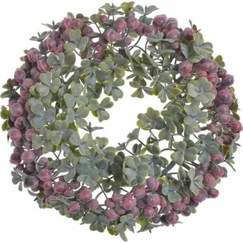 umělá květina Věnec s červenými bobulkami 18 cm