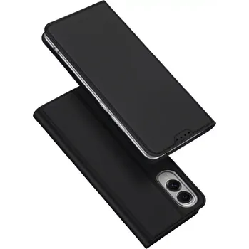 Pouzdro na mobilní telefon Pouzdro Dux Ducis Skin Pro – Samsung Galaxy S25 Edge, černé (Flipové pouzdro, obal, kryt DUX DUCIS Skin Pro pro Samsung Galaxy S25 Edge – černé, se stojánkem a kapsou)