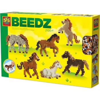Dětské navlékací korálky SES Creative Beedz zažehlovací korálky Divocí koně 2100ks