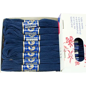 Příze Snový svět 5892 - Bavlněná vyšívací příze Mouline námořní modrá