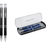 Sada hliníkové kuličkové pero a mikrotužka v dárkovém boxu Solomon, černá