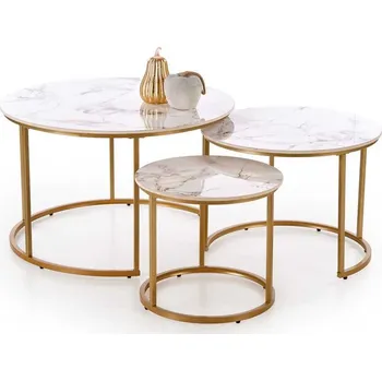 Konferenční stolek Konferenční stolek Tercera, mramor / zlatá