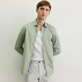 Reserved - Košile regular fit z egyptské bavlny - bledá zelená - 763EH-07X - 763EH-07X-L