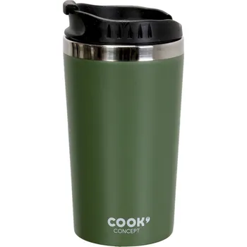 Cestovní hrnek Intesi zelený nerezový 350 ml na kávu a čaj