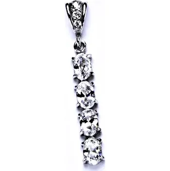 Přívěsek Stříbrný přívěsek čiré zirkony - P1234 (Stříbrný přívěsek s čirými zirkony 6x4 mm)