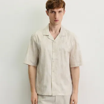 Pánská košile Reserved - Bavlněná košile comfort fit - béžová - 176DV-08P - 176DV-08P-S