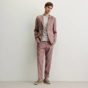 Pánské kalhoty Reserved - Elegantní kalhoty s&nbsp;příměsí viskózy - světle fialová - WK365-34X - WK365-34X-52