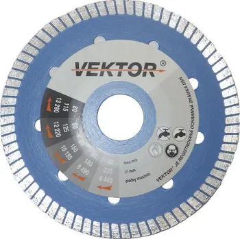 Řezný kotouč VEKTOR Diamantový kotouč 125x22,2mm Turbo-G