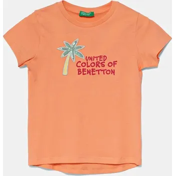 Dětské bavlněné tričko United Colors of Benetton oranžová barva, 3I1XG10JB 3I1XG10JB.P.Seasonal 20X, vel. 98
