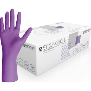 Vyšetřovací rukavice UNIGLOVES Nitrilové rukavice - Stronghold, 100 ks Velikost: M (8)