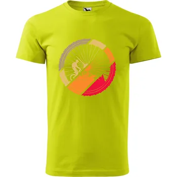 Pánské oblečení Pánské tričko s potiskem Kolo v přírodě Velikost: XS, Barva trička: Limetková