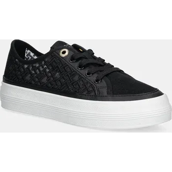 Dámská obuv Tenisky Tommy Hilfiger VULC EMBROIDERED SNEAKER FW0FW08685 černá 99X, EUR 36