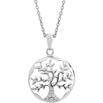 Módní doplněk JSB bijoux s.r.o. Stříbrný náhrdelník strom života v kruhu s krystaly Swarovski Crystal (Stříbro 925/1000)