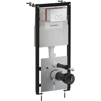 WC sada Omnires Eco Flush Set Strongframe + Minimal podomítkový wc modul se splachovacím tlačítkem pro závěsnou mísu STFWCECO1MRCR