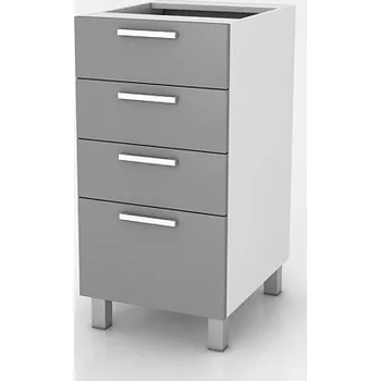 Falco Spodní kuchyňská skříňka Natanya SZ40 4SZ se šuplíky, šedý lesk