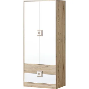 Dětská skříň Nábytek PEGAS s.r.o. Šatní skříň NICO 01, Světlý Dub/Bílá/Světlý Dub