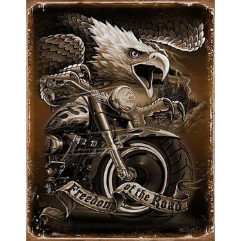 Plechová cedule Plechová cedule Freedom Road 32 cm x 40 cm