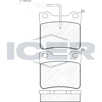 Auto-moto Sada brzdových destiček, kotoučová brzda ICER 141241