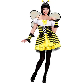 Karnevalový kostým Dámský kostým včela (šaty, rukávky, křídla, tykadla) - M