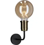 Nástěnné svítidlo černé s patinou, kovový rám Goldie