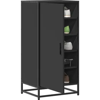 vidaXL Botník černý 48x38x97,5 cm kompozitní dřevo