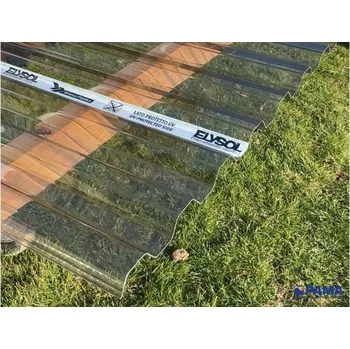 Průsvitná krytina Brianza Plastica Polykarbonátová deska trapézová 76/18, 1,0mm, kouřová, 1265mm x na míru, 2x UV ochrana - DECOPOL ELYSOL