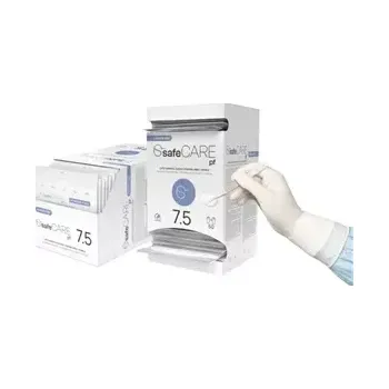 Vyšetřovací rukavice RUKAVICE sterilní safeCARE č.6,5 bez pudru 50 párů