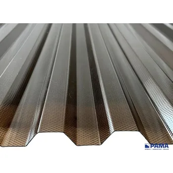 Polykarbonátová deska Polykarbonátová deska trapézová 76/18, 1,3 mm, kouř, 1045mm x 3000mm, 1x UV ochrana - DECOPOL PLUS