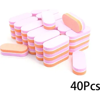 Mini bloky na nehty pro manikúru a pedikúru | pilník, leštící blok - Oranžová růžová 40 ks