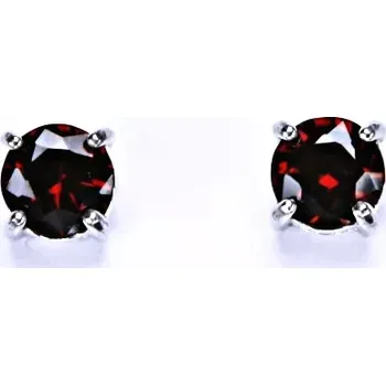 Náušnice Stříbrné náušnice přírodní granát - NŠ1250 (Stříbrné náušnice na šroubek s granátem 6 mm)