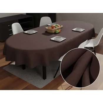 ubrus Dekorační oválný ubrus Rongo RG-042 Hnědý 100x140 cm