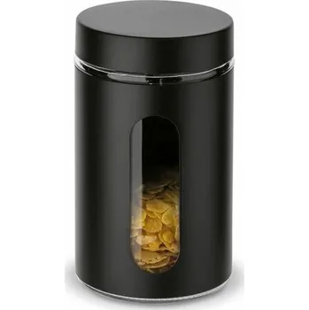 Dóza na potraviny Dóza sklo d10x18cm ČERNÁ+průhled, 1000ml