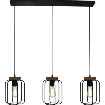 Lustr Brilliant Tosh 3xE27 40 W černo/antik/hnědý