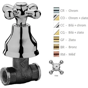 Vodovodní baterie Paffoni VIOLA ventil podomítkový přímý 1/2" Barva: Bronz VLV010BR