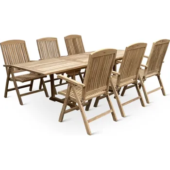 Zahradní sestava Zahradní dřevěný set 1+6 pro 6 osob Faisal II. Typ stolu: ovál