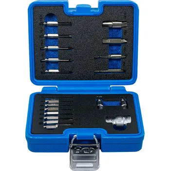 Závitořezný nástroj BGS 9173-1, Sada pro povolení poškozených šroubů | pro vnitřní šestihran 1,5 - 10 mm / T-profil (pro Torx) | T10 - T55 | 19dílná