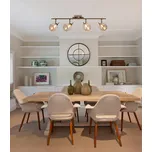 Stropní lampa Lentini s patinovaným páskem 4x40W g9, jantarové stínidlo