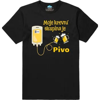 Pánské tričko Pánské tričko Moje krevní skupina je pivo (Velikost: XL, Barva: Černá)